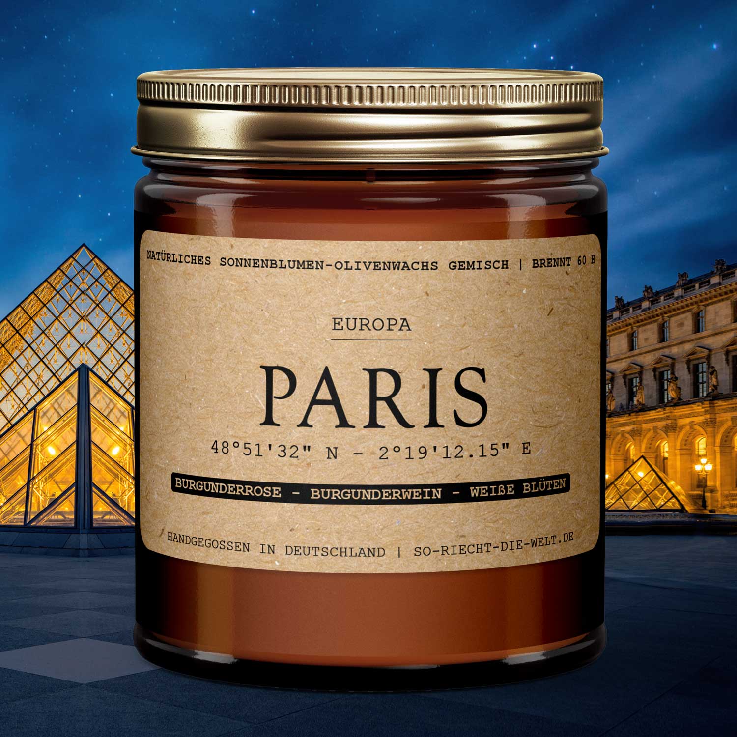 Paris Doftljus – Burgundros | Burgundervin | Vita Blommor